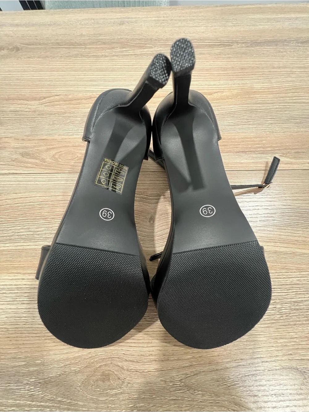 Women's Black Ankle-Strap High Heel Sandals
